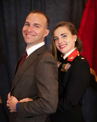 Patricia Linck-Mceaney and her husband, Mike, at the Marine Corps Ball in Okinawa, Japan. 