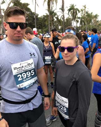 Patricia Linck-Mceaney and Nick ran the San Diego Rock and Roll half marathon together in 2018. They stuck together until 50 yards short of the finish line, when Nick sprinted to the end and beat her.