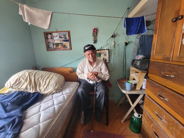 Alfredo Garcia, an Army veteran deported in 2005, in the room where he lives in Mexico.