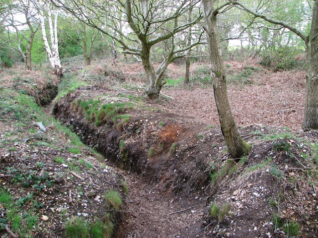 World War I-era trench dug into the ground